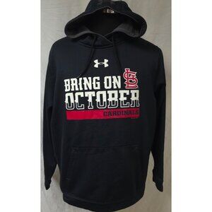 ST Louis Cardinals Built for October MLB Large Loose Black Under Armour Hoodie